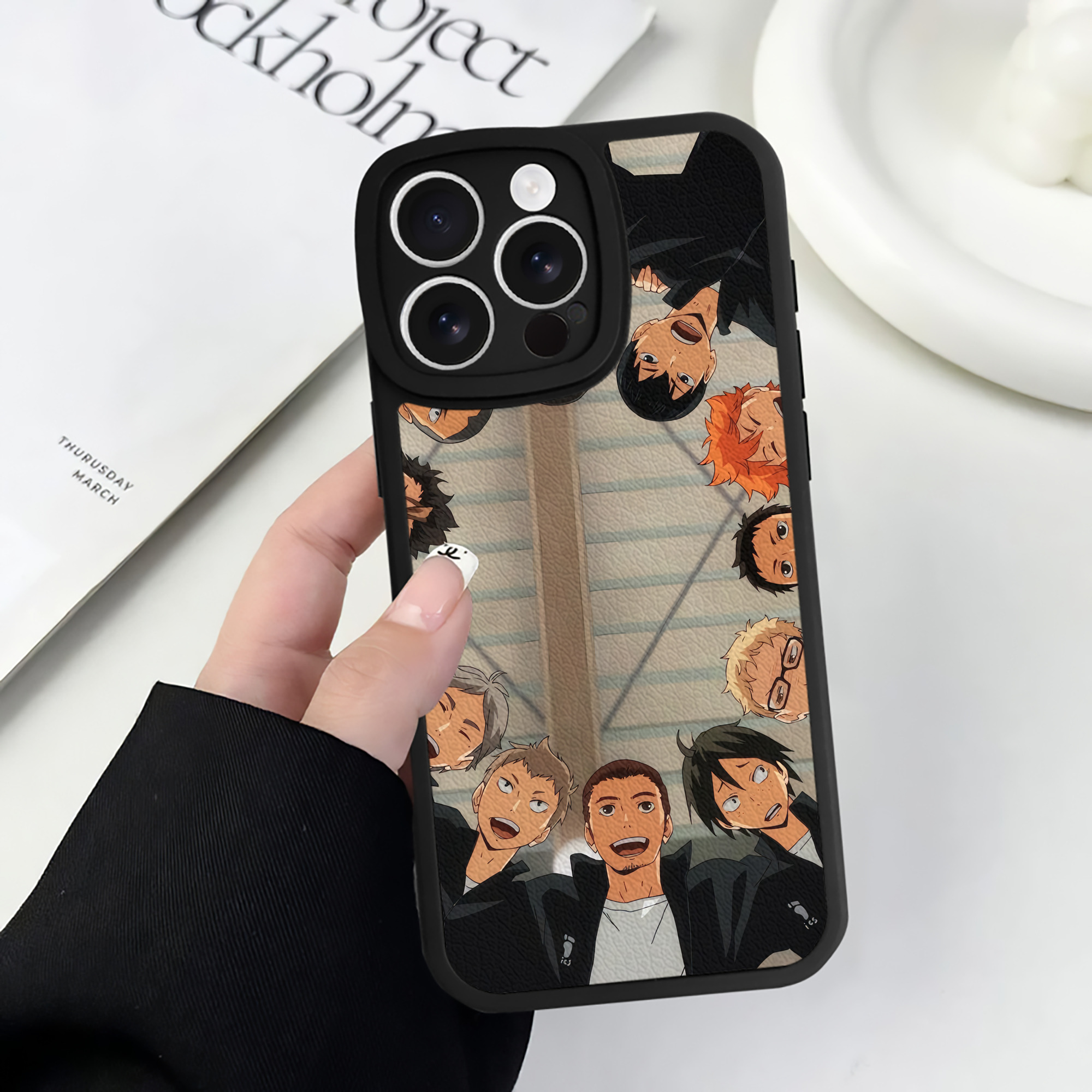 （画像用） ハイキュー!! Haikyu!! 【iPhone 16シリーズ対応】シリコンスマホケース（レザー調） 材質：シリコン